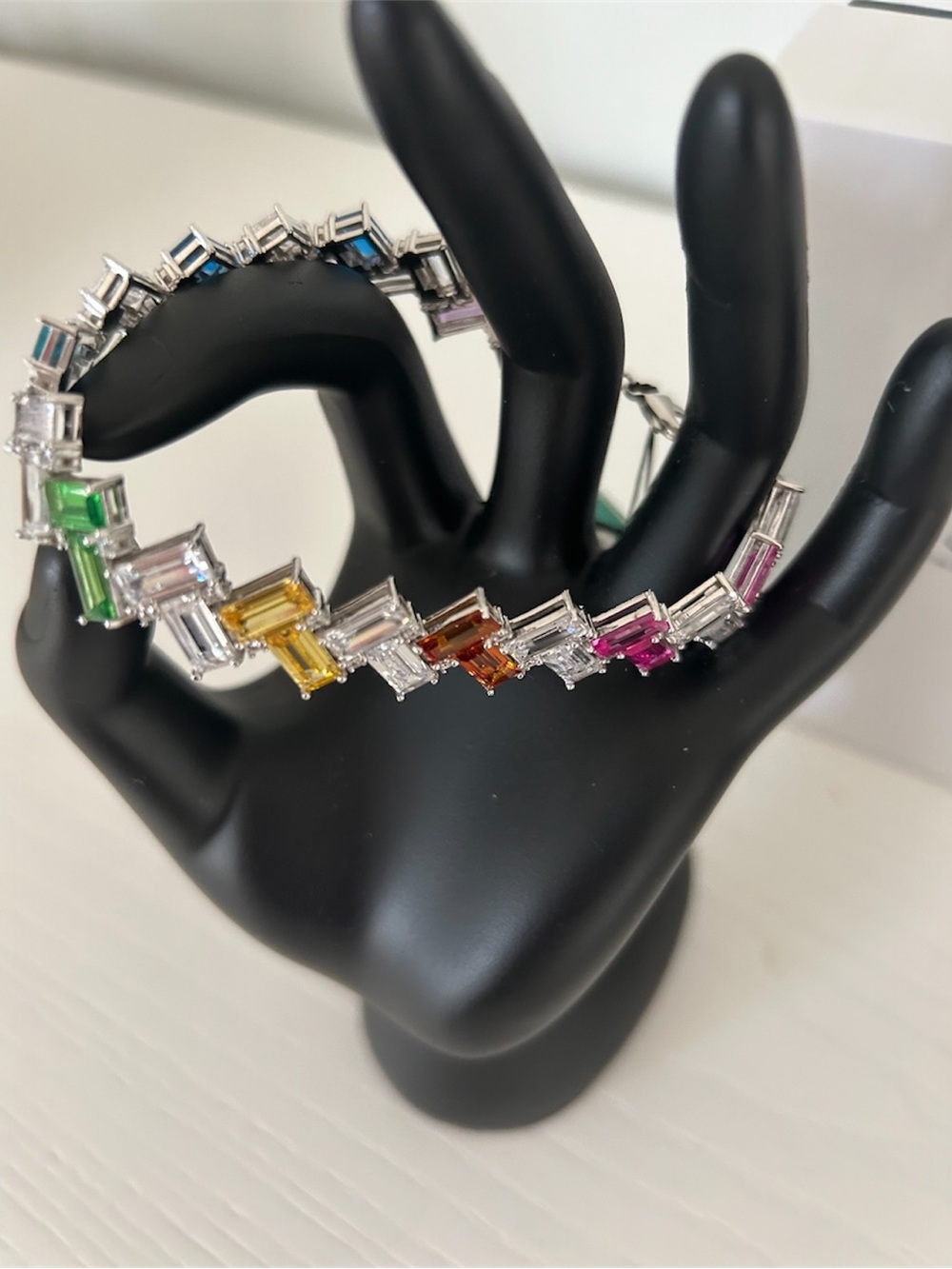 Kurt Geiger Rainbow Baguette Crystal Bracelet - Picture 2 of 8